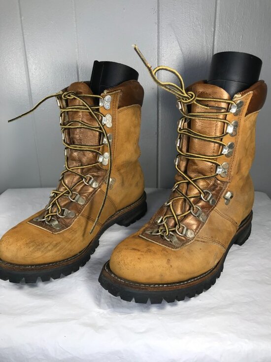 Vintage Kush n kollar Chippewa Shearling Mountaineering Leather Boots  sz 8.5 A main image 4